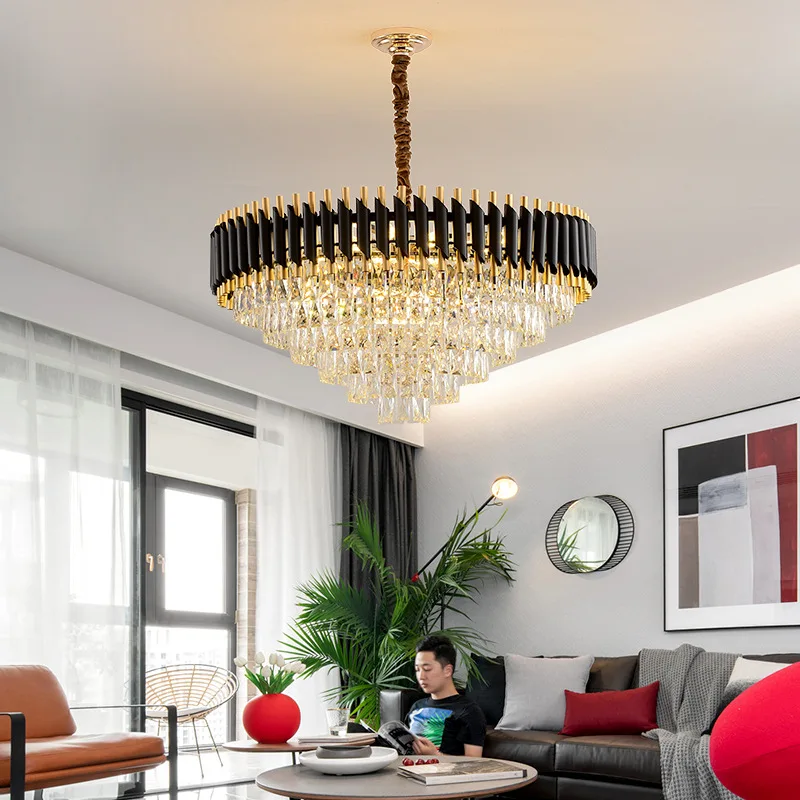 Smart Nordic Design Decorative Modern Rectangular Ornament Golden Hallway Crystal Chandelier