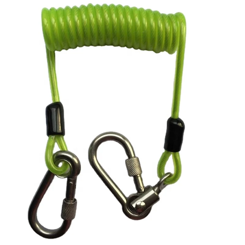 Выдвижной стальной провод, спиральный шнурок с замком, карабины