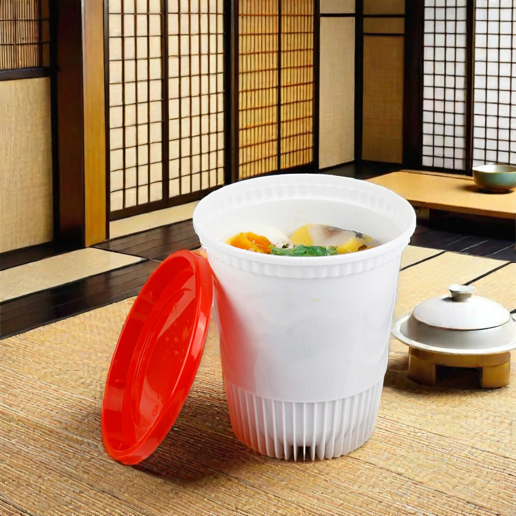 12oz 16oz 24oz 32oz Microwavable Disposable Plastic Soup Bowl with Lid Restaurant Food Containers for Salad Use