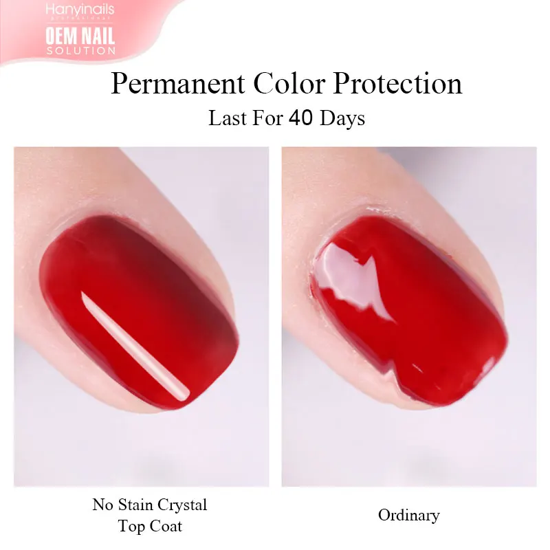 New Coming High Quality Base and Top Coat No Stain No Yellow Crystal Uv Gel Clear Nail Polish Gel Top Coat High Shine