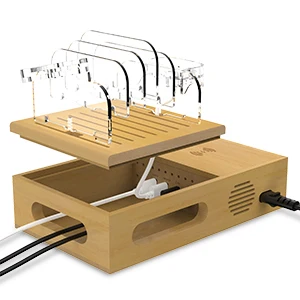 
Upgrade Bamboo desktop wireless charging USB port docking station multi charger for cell phone /android tablet /Multiple Devices 