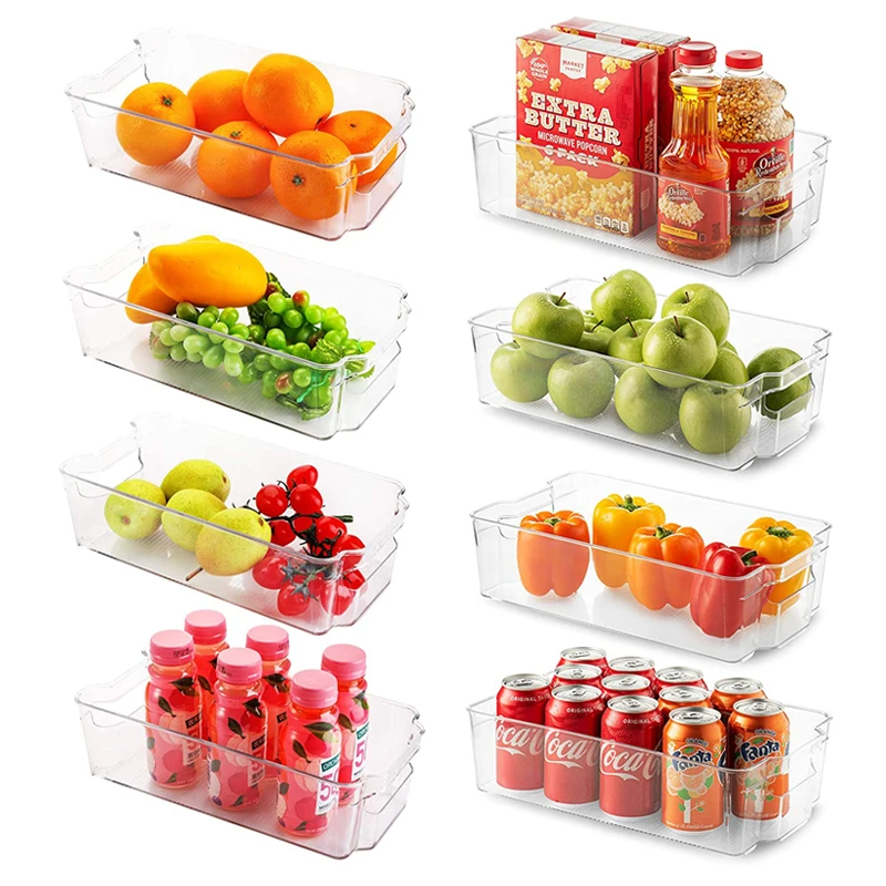 High Quality Set of 8 Refrigerator Storage Box Food Storage Container Refrigerator Storage Bins for Kitchen Pantry Organizer
