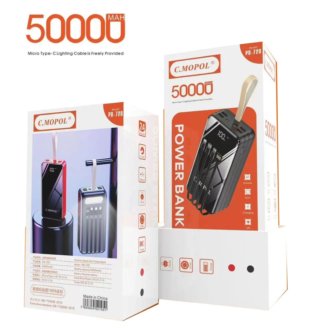 New Product LED Digital Display Power Banks Portable Fast Charging 10000mAh Mobile Charger Power Bank