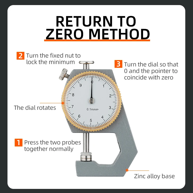 RTS New High Quality Manufacturing Analog  Thickness Stands Accud Dial Indicator Thickness measuring instrument