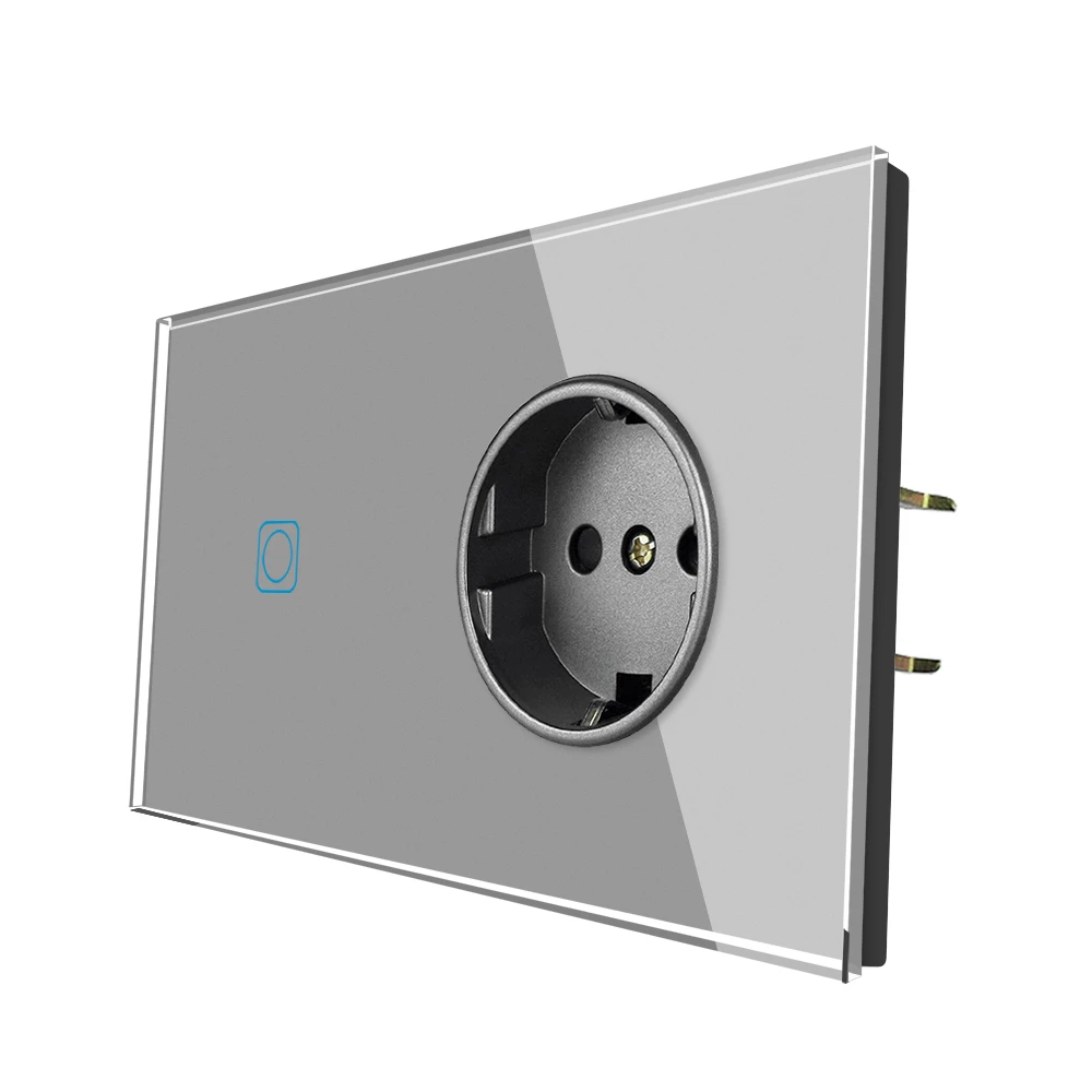 Smart Socket Eu Home Ac 220v Glass Frame Control Panel Wall Wifi Touch Switch Hot Home Product 2022