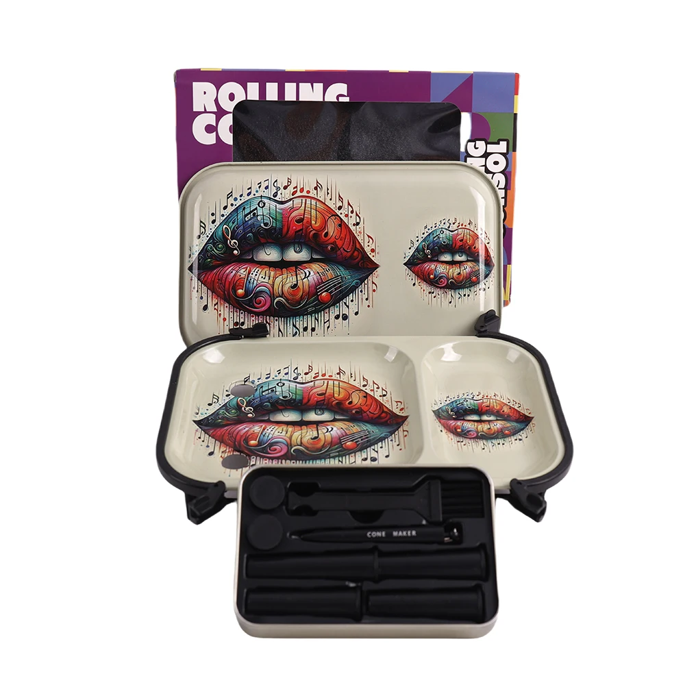 Gunter Wholesale Double Printing Rolling Tray Different Patterns Large Size Rolling Console