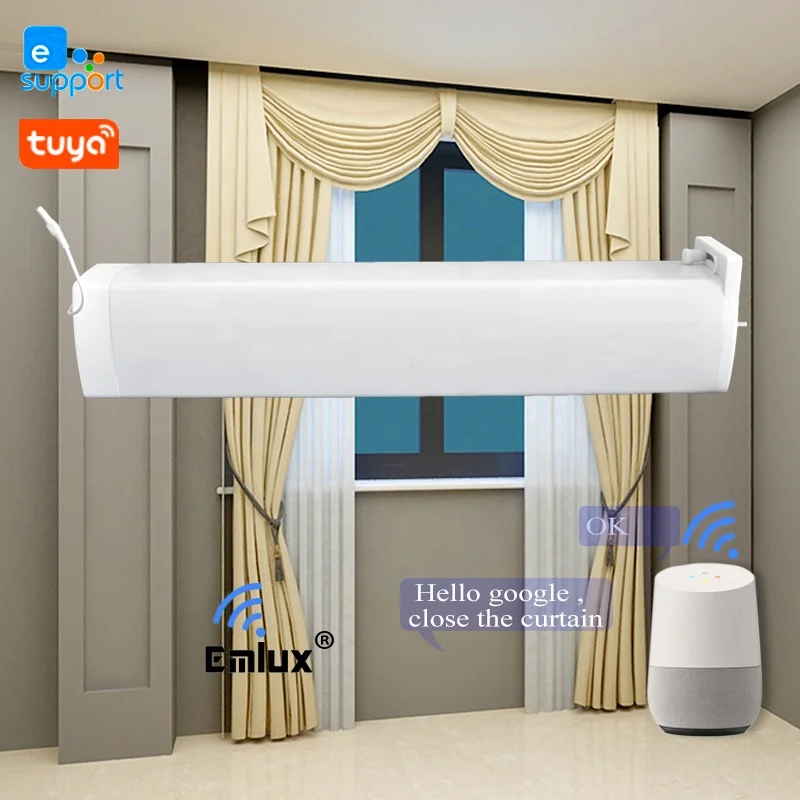 Smart Wifi Home Track Opener Module Window Shades Rechargeable Curtain Motor