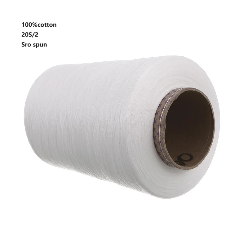 100% Cotton 22S/2 Siro Spun Yarn Raw White Soft Feeling Cotton Yarn For Weaving