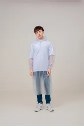 OEM Waterproof Semi White Hiking Travel Outdoor Hooded Design Fog Fashion Long Rain Jacket Transparent Winter Cheap Raincoat