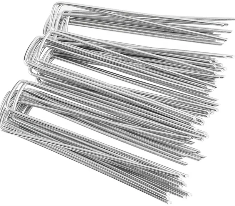 11 Gauge Flat Top U Shaped Pins Stakes Pegs Sod Staple Garden Landscape Steel