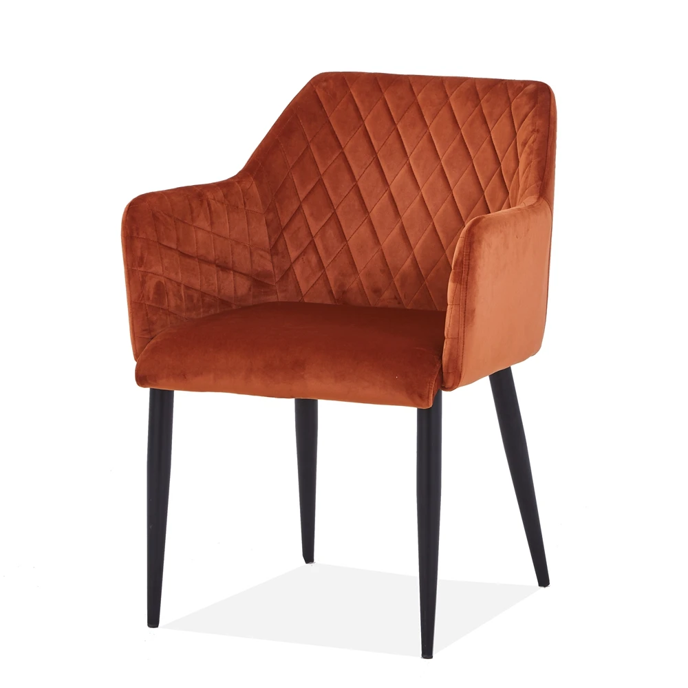 hot sales Modern upholstered restaurant  pu metal legs dining room chair