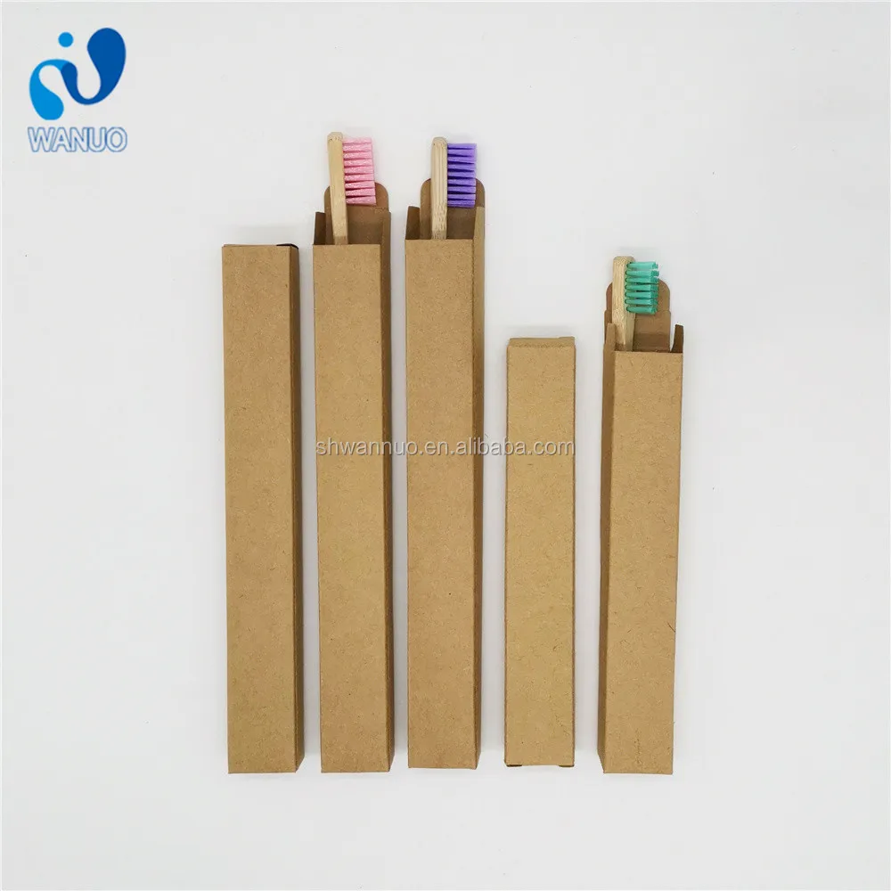 Wanuocraft, 100% биоразлагаемая, Экологически чистая, оптовая продажа, Пользовательский логотип, для взрослых, детей, для детей, круглая бамбуковая зубная щетка с древесным углем
