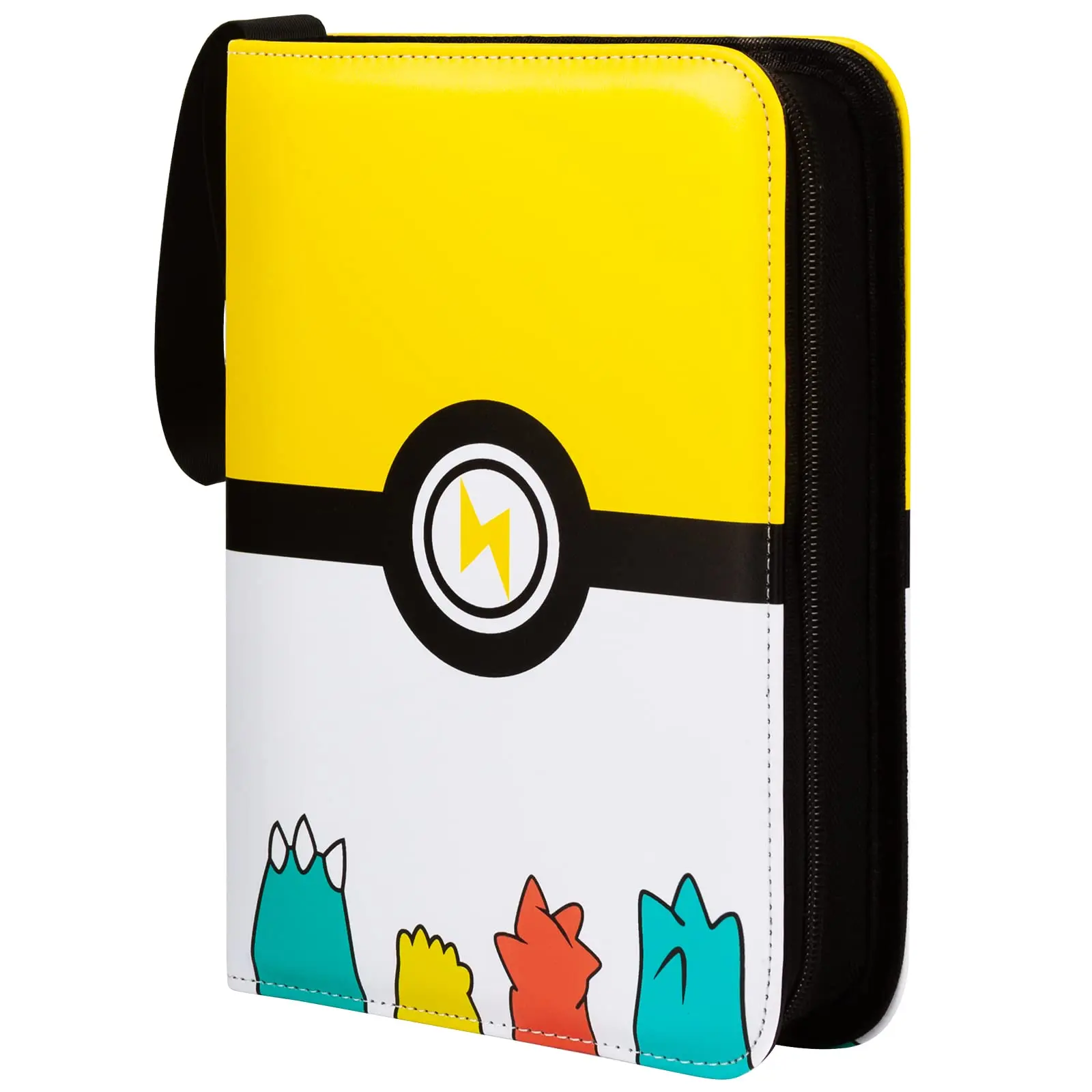 Custom 400 900 4 9 Pockets Loose Leaf PU Leather Zipper Photocard Holder Collection Pokemon Trading Card 3 Ring Binder