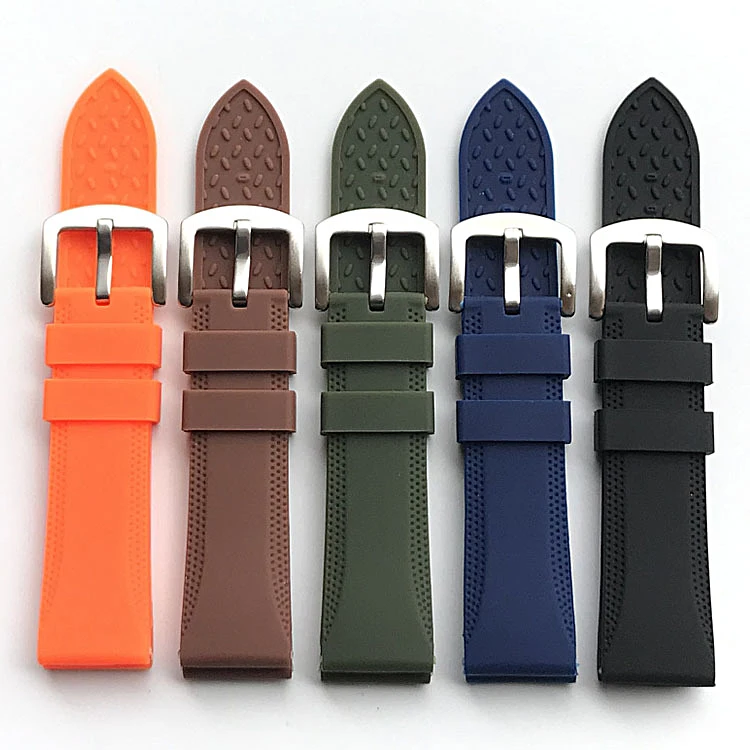 Diving Outdoor Sport Silicone Watch Strap Waterproof Soft 20mm 22mm Watch Band