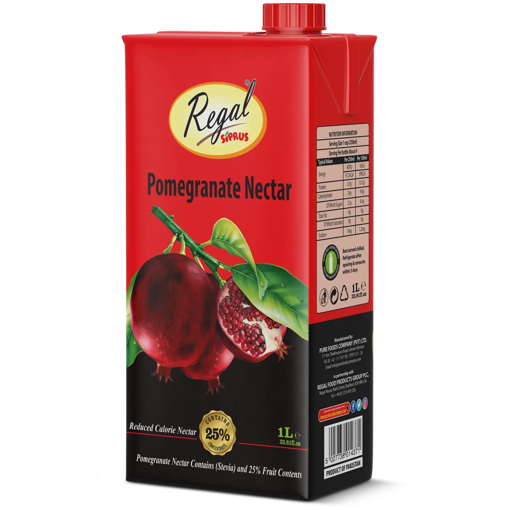 High Quality Regal Siprus Pomegranate juice 12X1000 ML Premium Quality Packaging