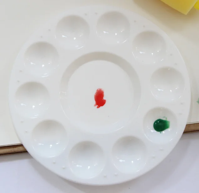 High Quality Cheap Price Eco-friendly Non-Toxic White PP Plastic Material Made Oil Watercolor Painting Mixing Tray Pallet