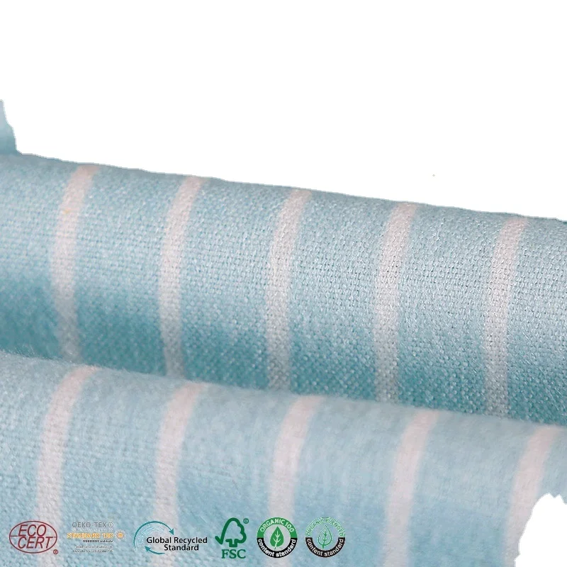 
environmental stripe print bamboo flannel fabric for winter pajamas 