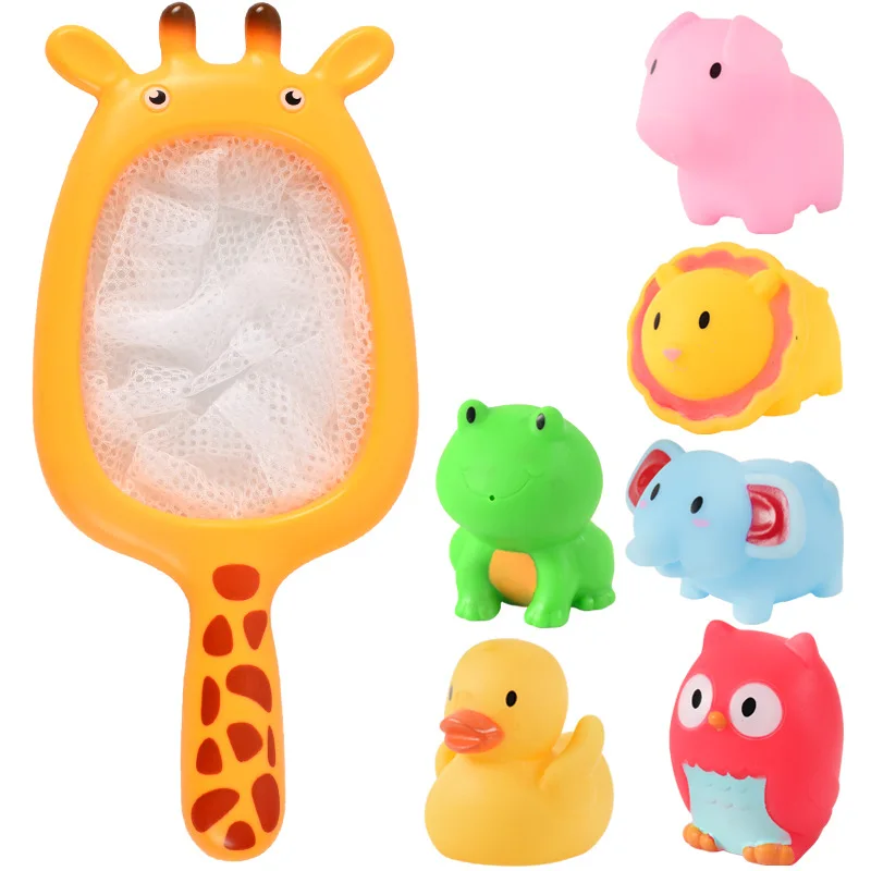 Wholesale Custom Baby Bathtub Fishing Toys Quality Cute Floating Animal Bath Toys For Kids Water Play Soft Rubber Toy