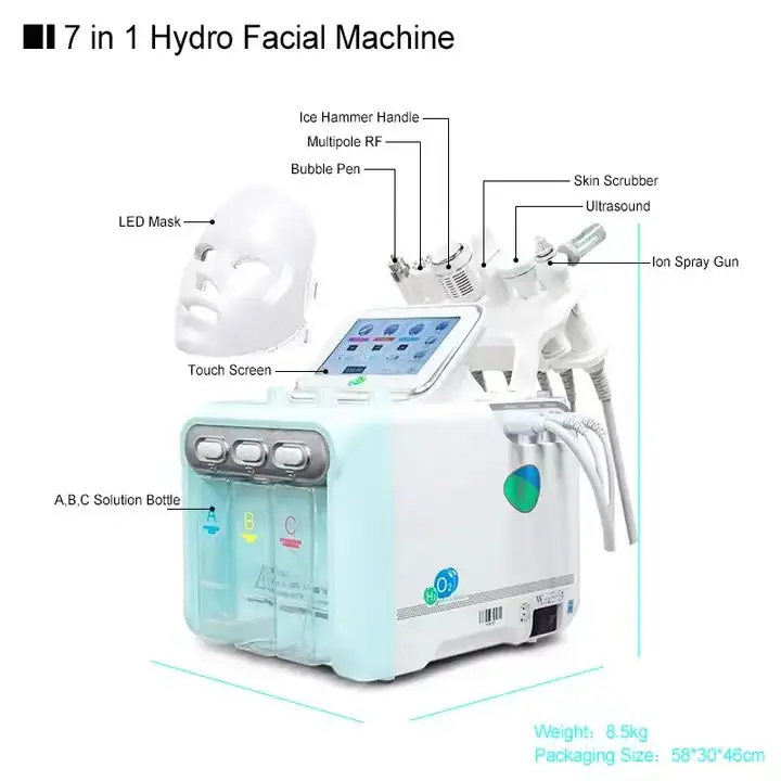 The Cheapest facial ultrasound in high quality hydra dermabrasion machine hydrofacials machine oxygen