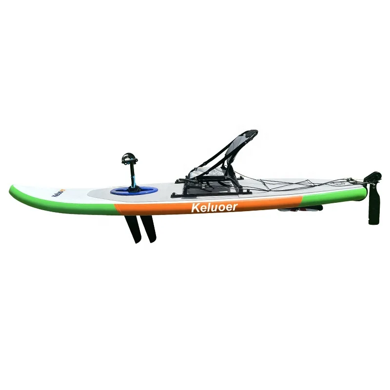 10FT Custom Drop Stitch Sit on Top Surfing SUP Inflatable Pedal Paddle Board with Rudder
