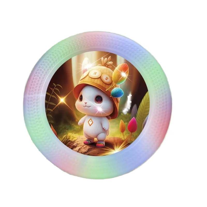 LED Colorful Luminous Flying Saucer Toy Kids Durable Plastic Outdoor Hand-Thrown Spinning Toy Extreme Sports Party Light