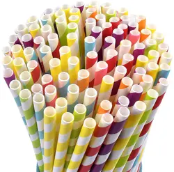 2020 Factory Price Wholesale Paper Food Grade Eco-friendly Straws Supplier Customizable Printing Biodegradable Paper Straws