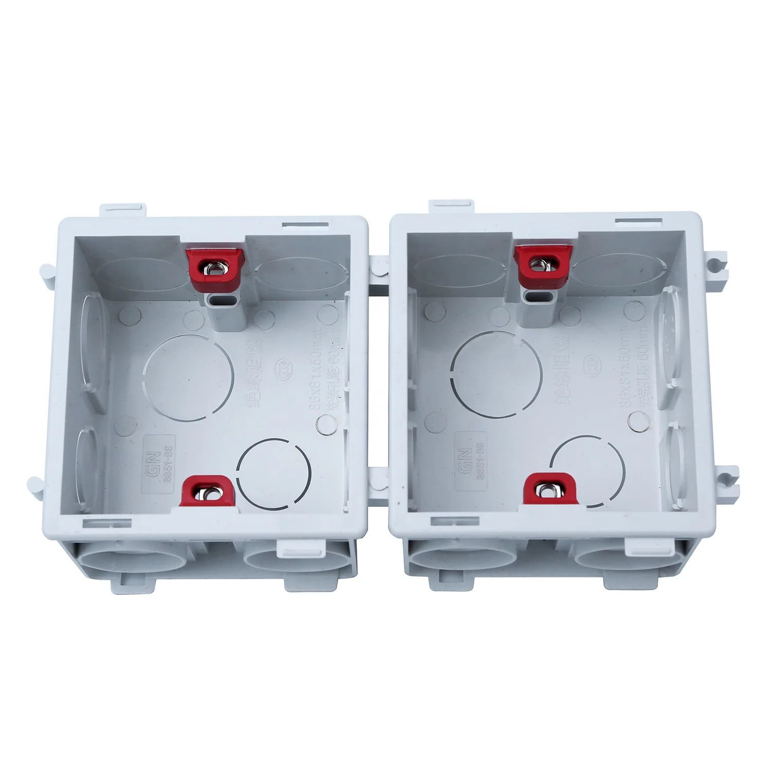 Plastic Blue Red 86*86*45 PVC Conduit Fitting Sunk Box PVC Surface Plastic Shallow Electrical Junction Box for Wire