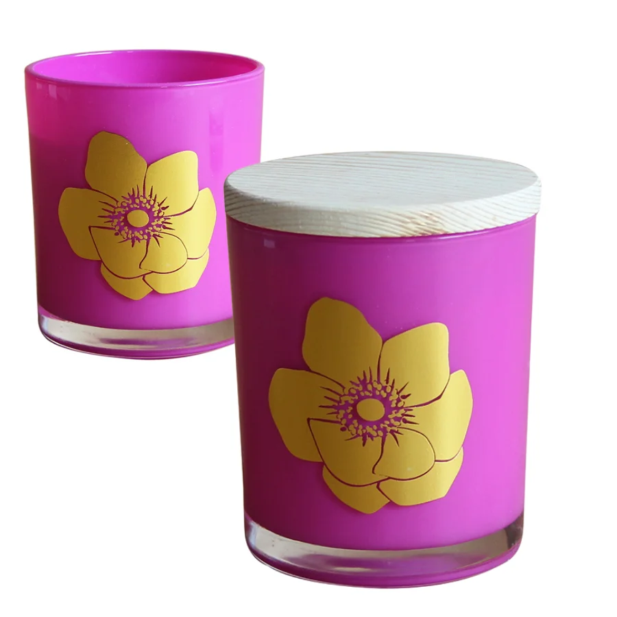 Lowest Price Wood Wick Candle Gift Boxes Cheap Aromatherapy Decal Foil  GlassJar Soy Aroma Wax Manufacturer Of Scented Candles