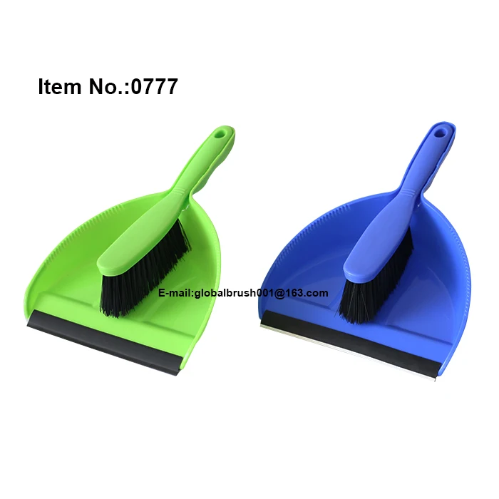 HQ0777 home cleaning accessory plastic long handle table dustpan with brush set