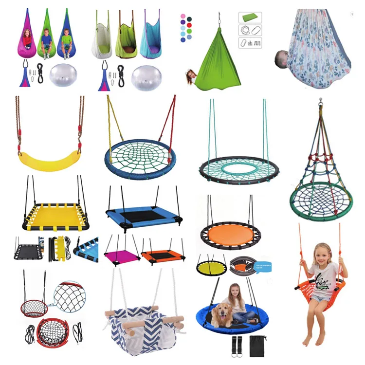 Outdoor Garden Furniture Hanging Easy Assemble Kids Climbing Rope Tree Nest Webbing Swing