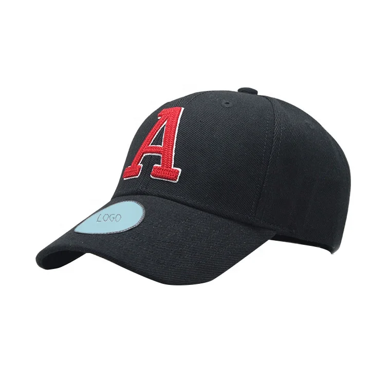 Top quality sports team baseball cap with 3D embroidery logo and sticker