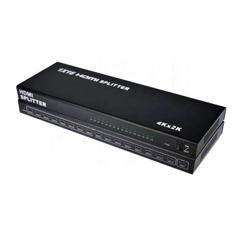 16 Ports Full HD 1x16 HDMI Splitter 4k x2k 1 in 16 out HDMI Switcher for HDTV HD Videos set top box