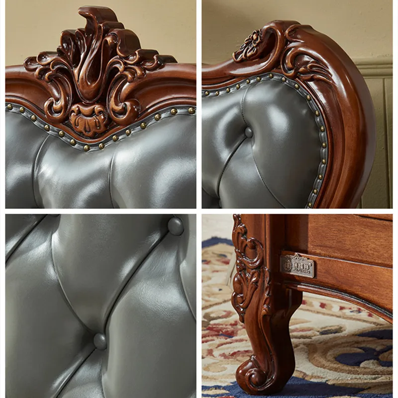 Американская мебель в стиле кантри, кровать из массива дерева, домашняя кровать в европейском стиле, кровать 1,8 метра, Главная спальня, ретро двуспальная кровать B195