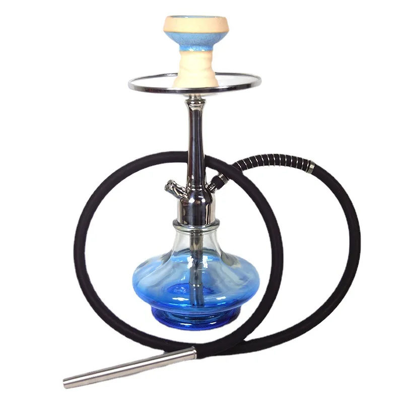 Wholesale Hookah Fancy Clear Glass Hookah Shisha Stainless Steel Hokah Shisha Egyptian Hookah