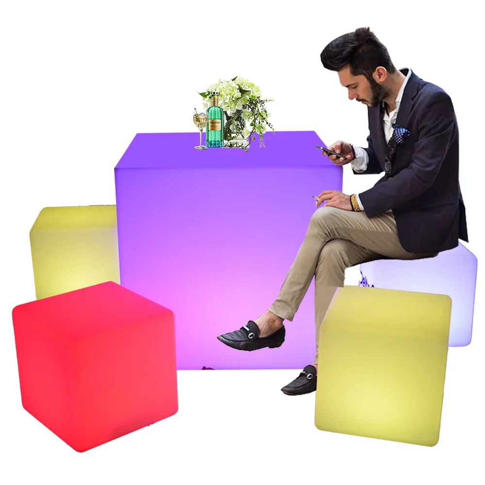 Poseur Bistro Pub led glowing bench /sofa outdoor plastic garden furniture led tables and bar chairs used