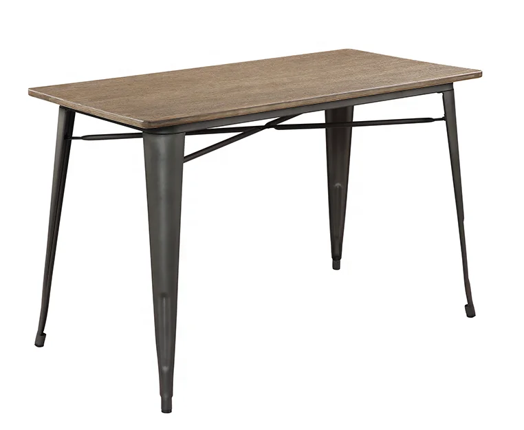 Hot Selling Cheap Long Vintage Wooden Top Metal Legs Italian Dining Table For Sale