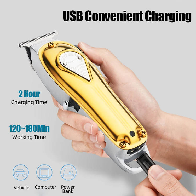 As Seen on Tv Professional 100-220V Modeling Tool Metal Body LCD Display Barber Hair Clipper Electric Stainless Steel 2-3 Hours