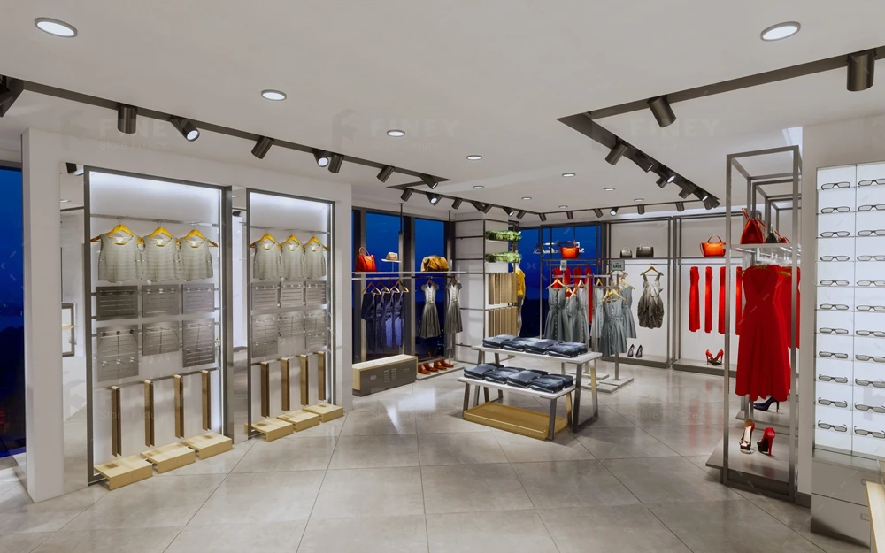 Boutique Shop Showcase Design Ideas For Clothes Shop Display Racks Clothing Wall Shelf Retail Clothing Store Furniture