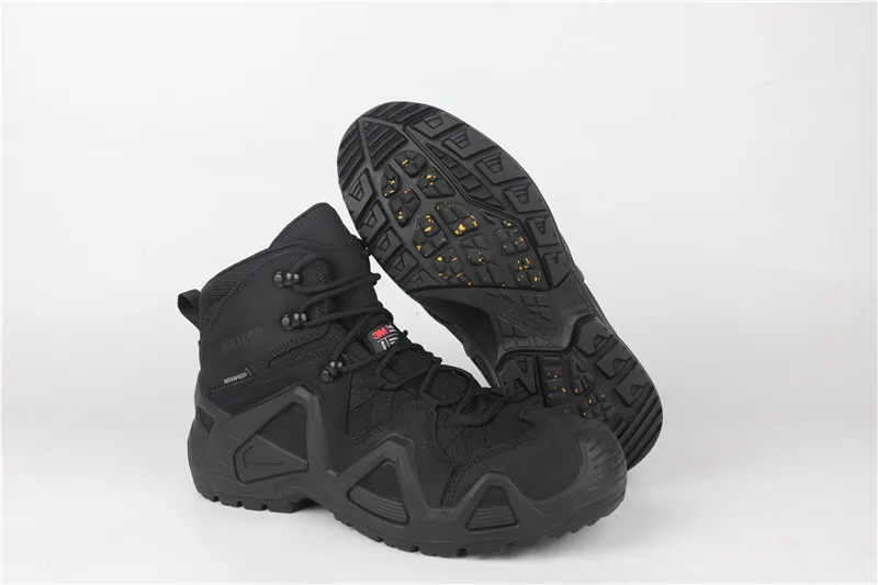 2023 Lightweight Waterproof Tactical Nubuck Boots Hiking Shoes  Black Combat Boots for Men