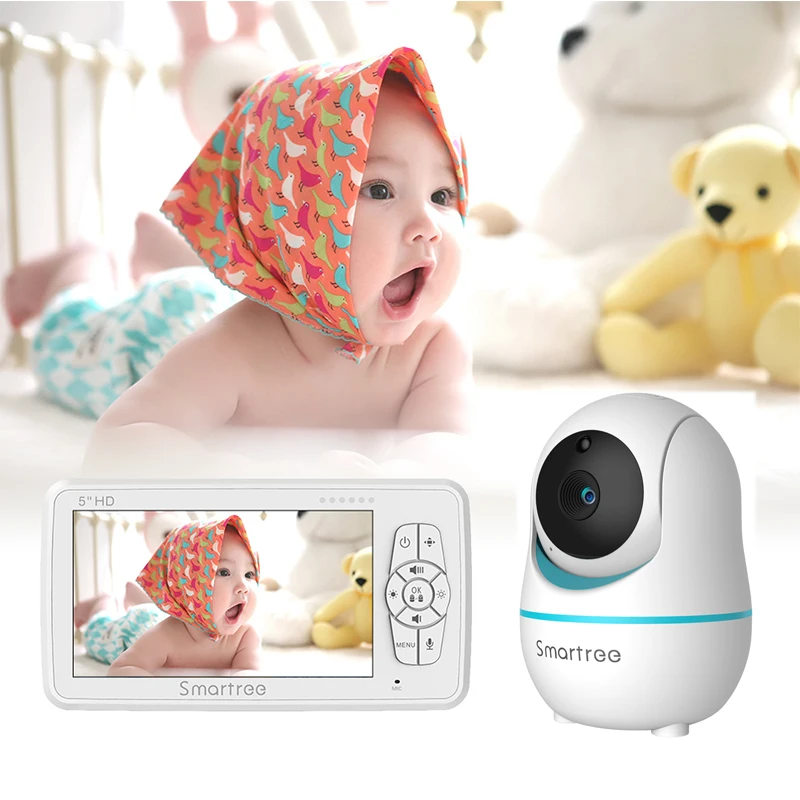 Innovative children panoramic 5 inch large screen monitoring digital video baby monitor camera wireless