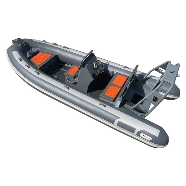 Double Deep Hull Aluminum RIB 480 Inflatable Fishing Boat With Outboard Engine For Sale