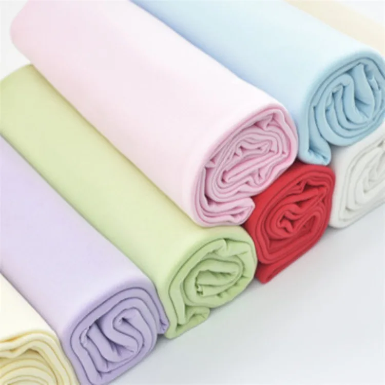 100% Cotton Jersey Weft Knitted Plain Textile Fabric for Underwear Bra Sportswear Garment