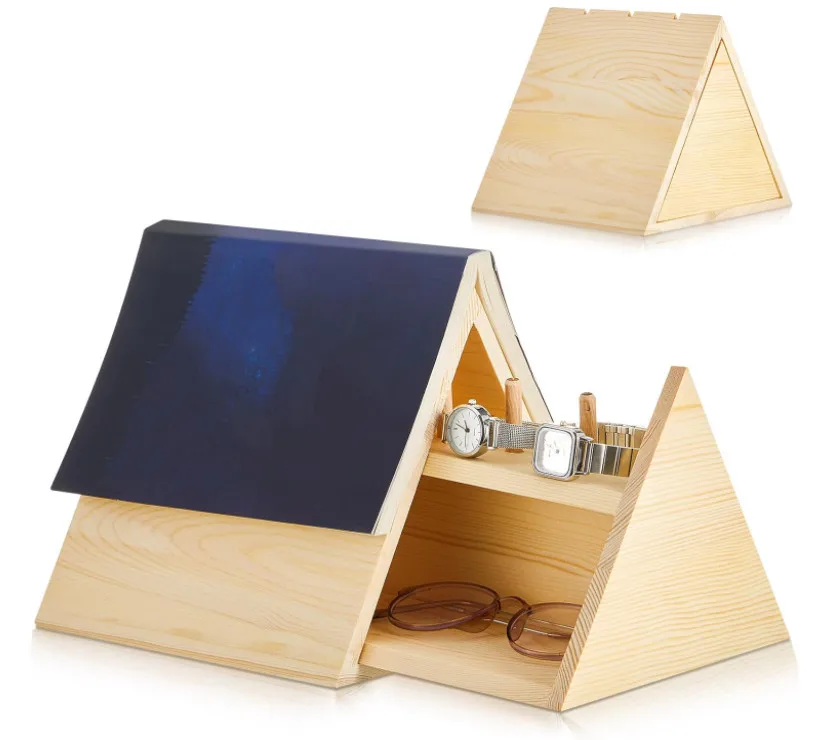 Simple Desktop Decorative Triangle Book Page Holder Small Bookshelf Wooden Reading Rest Book Holder Decor