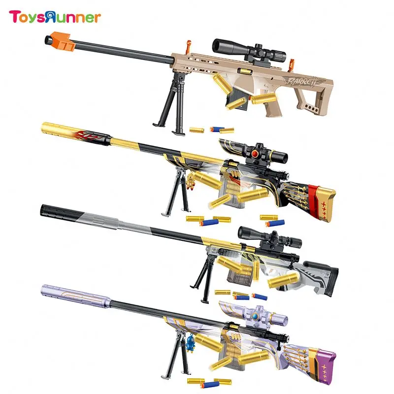 Desert 9Mm Electric Soft Bullet Gun Sniper Bullet Plastic Revolver Toys Blaster Ejecting Police Eagle  Soft Bullet Gun