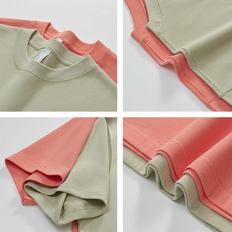 Stock Custom Print 300 Gsm Brushed Loose Cotton Blank Heavy Weight Oversized T Shirt For Printing