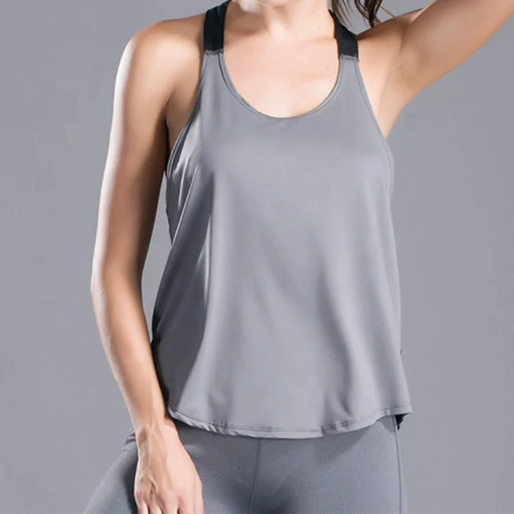 Customized logo quick dry vest loose fitness women tank tops gym