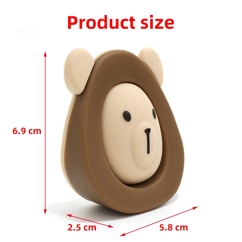 Creative Bear Shaped Door Stopper Silicone Self Adhesive Wall Protection Bumpers Wall Protector Low Price Silicone Door Stopper