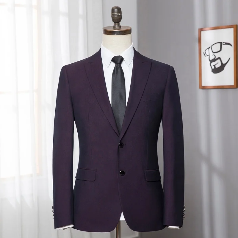 
2020 Dark Purple High Quality Formal Slim Fit Business Meeting Wedding Suits for Men 