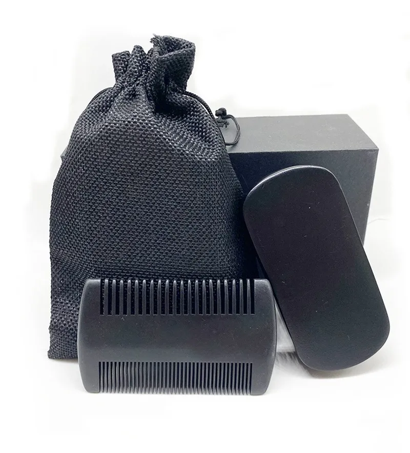 SAIYII Customized Wholesale Black Boar Bristle Beard Brush And Comb Mens Beard Grooming Kit