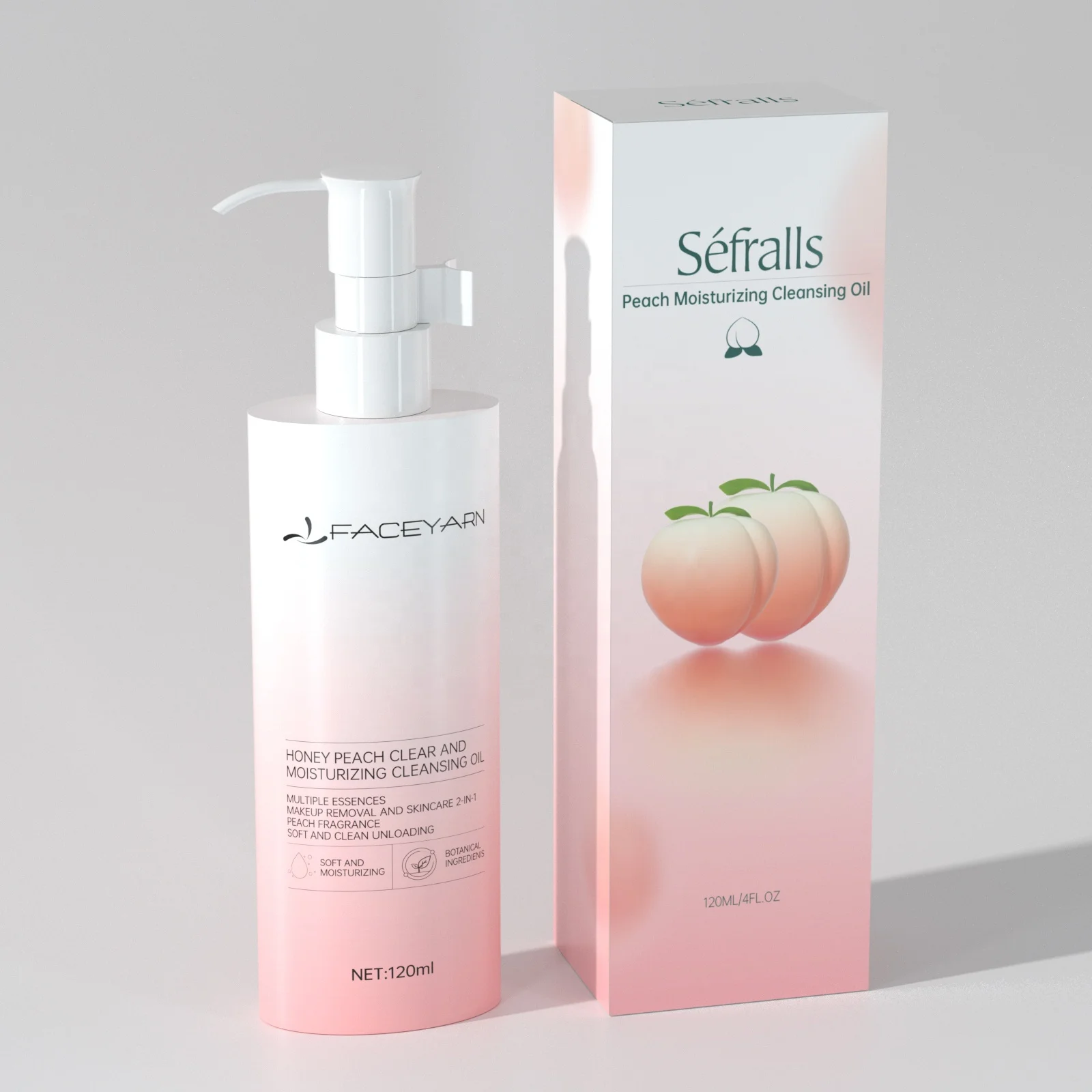 Sefralls Peach Moisturizing Cleansing Oil natural ingredients makeup removal oil with fresh hydrating jojoba 120ml